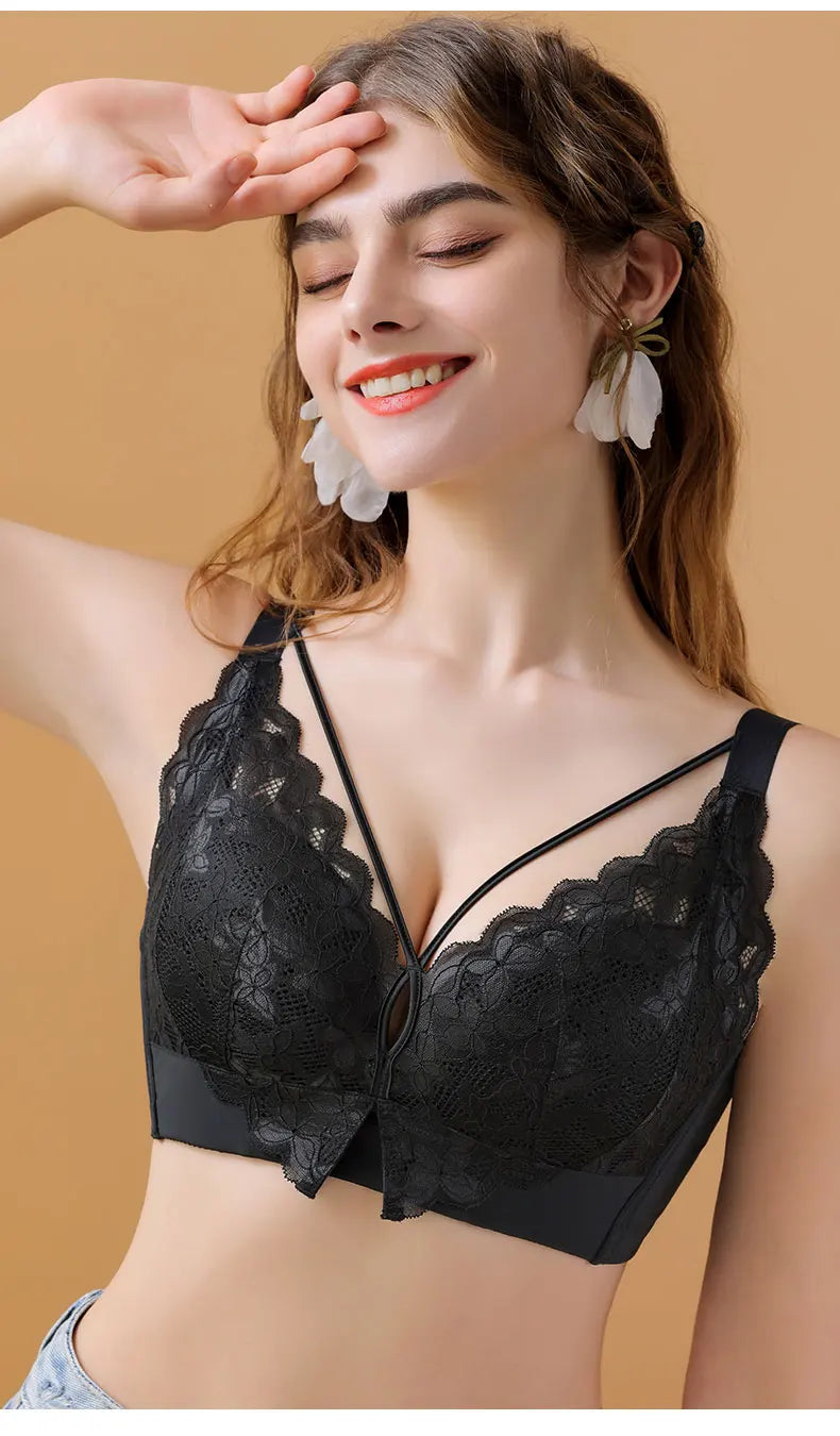 Coverage Lace Bras Plus Size Push Up Bra Sexy Lingerie Women FullWireless Brassiere C D E Cup Push Up Bras for women Bra 52CDE