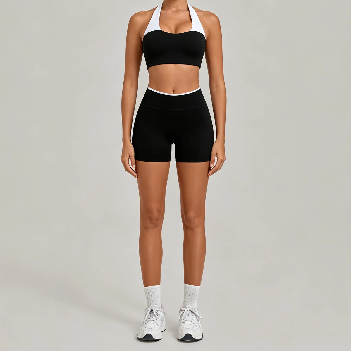 Women's Seamless Yoga Sets Sports Gym Fitness High-Waist Hip Lifting Shorts Suits Training Running Workout Beautiful Back Sets