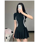 Female One-piece Conservative Student Dress Slimming Ins Sporty Super Fairy Hot Spring Swimsuit