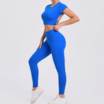 Women's Yoga Sets 2 Piece High Waist Hip Lift Leggings with Cross Back Sports Bra Seamless Workout Clothes Fitness Gym Wear Set