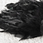 Womens Faux Feather Mini Skirt Elastic Mid Waist A-line Skirt Ladies Mardi Gras Outfit Festivals Carnival Dance Party Supplies