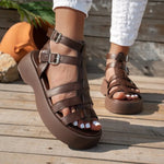 Summer 2026 Cross with Open Toe Platform High Heel Sandals Cutout Breathable Women's Shoes