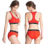 Fashion Letter Print Top Sexy Beauty Back Tube Top Women's Underwear Set Breathable Seamless Female Lingerie Suit