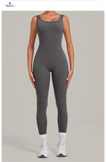 Summer Tight Yoga Jumpsuit Women Hollow Out Exposed Back Fitness Clothing Outwear Gym Running Workout Sports One Piece Suits