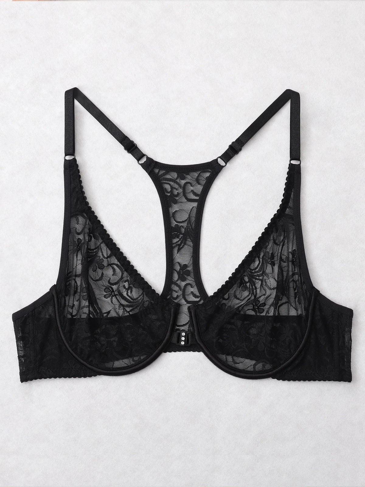 Womens Front Button Lace Bra Underwire Underwear Elegant Embroidery Trendy Breathable Casual Plus Size Lingeire A B C D E F Cup