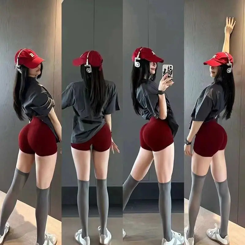 Shorts Low Ribbed Band Gym Shorts Women Workout Clothes Scrunch Bum Seamless Shorts Yoga Biker Sports Shorts