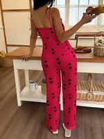 2 Pieces Pajamas Set for Women's Sleepwear Sleeveless Crop Tops and Long Pants Set Night Wear Home Clothes Loungewear