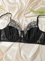 Women's embroidered lace plus size bra with steel ring gathering push up underwear suitable for full figured women MR2679