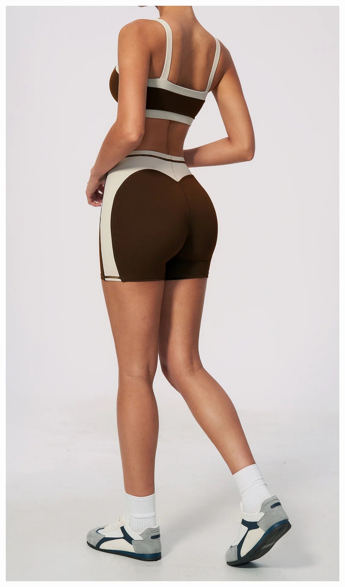 Summer Color Blocking Yoga Suit Women Shockproof Slim Sports Bra High Waist Hip Lift Shorts Gym Running Fitness Sets Tracksuit