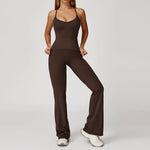2-Piece Women's Fashion Yoga Set Beautiful Back Slimming Naked Comfort Set Outdoor Sports Running Fitness Leisure Set