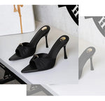 BIGTREE Summer Woman Slippers Fashion Open Toe Thin High Heels Shoes Street Style Stripper Party Slides Zapatos De Mujer