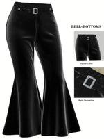 spring and autumn versatile wide-leg pants with metal decoration large size gold velvet wide-leg pants casual pants