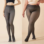 1pc Thermal Stockings Women Fleece Lined Tights Warm Winter High Waist Sexy Translucent Black Pantyhose Thermal Legging Tights