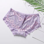 Sexy Lace Flowers Embroidery Panties for Women Underwear Low Waist Briefs Summer Breathable Comfort Shorts 15 Color Lingerie