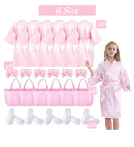 6-15 Set Muti Colors Spa Party Robe for Girls Kids Birthday Party Supplies Favors Spa Day Robes Gowns Sleepover Pyjama Party