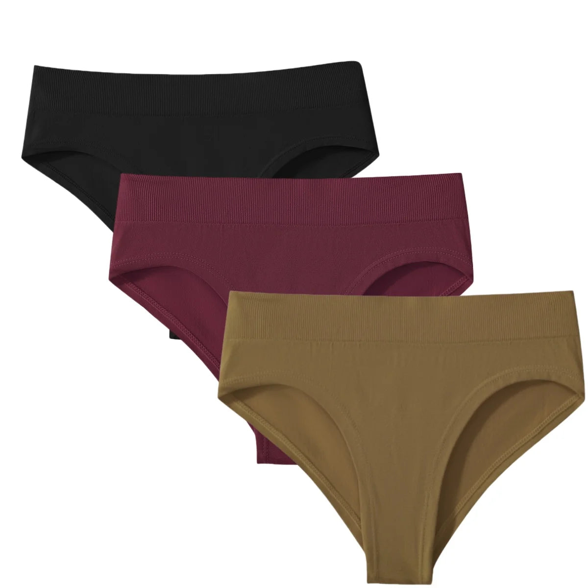 3Pcs/Set High Rise Briefs Women Classic Panties Female Underpants Solid Color Panty Plus Size Underwear Sexy Lingerie S-3XL