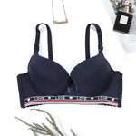 BEAUWEAR Women Seamless Push-Up Sports And Leisure Bra With Four-Row Hook, Alphabet Decor And Steel Support Underwear C Cup