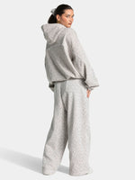 Vintage Leopard Hooded Sweatshirt Suit Loose Fit Contrast Line Wide Leg Trousers Fashion Athletic Tracksuit Outfit