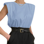 Fashion Women Ladies Solid T shirt Tops Sleeveless O neck Tops Summer Loose Casual Clothes S M L