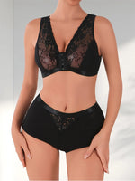 2pcs/Set Sexy Women Underwear Elegant Sexy Lingerie Sets No Pad 3/4 Cup Brassiere Breathable Women's Panties and Bras Outfits