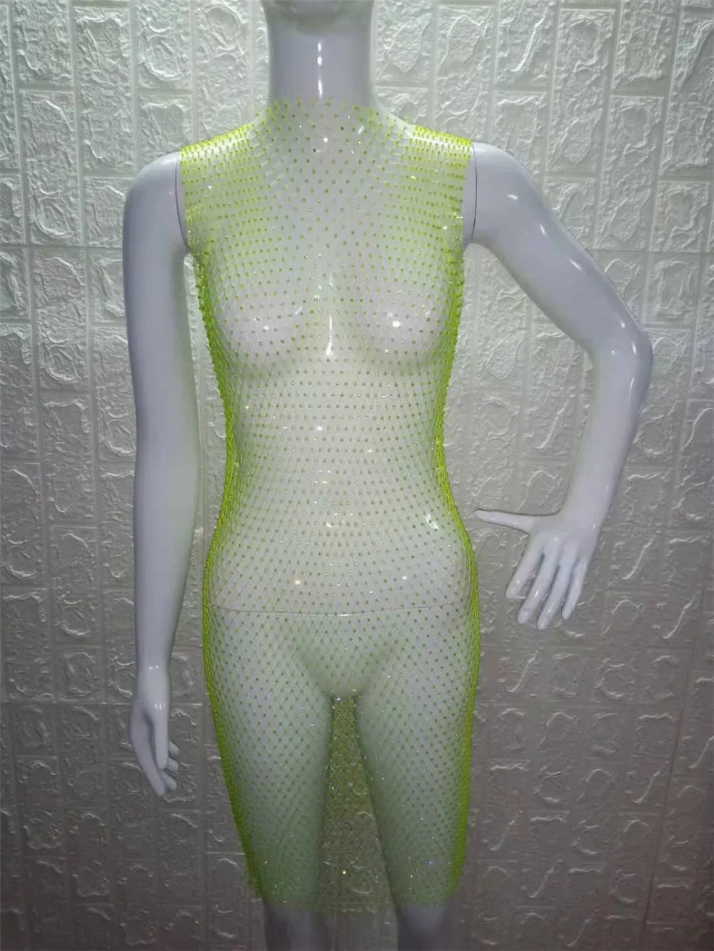 12 Colors New Sexy Mesh Diamond Crystal Turtleneck Dress Swimsuit Bikini Cover Up Nightclub Beach Cover Ups for Swimwear Women