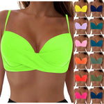 Women's Sexy Bikini Bra Fashion Push Up Underwear Swimsuit Solid Color Cross Tie Bra Pad No Steel Swimsuits Bikini Lenceria