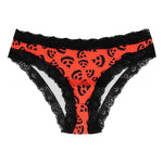 1 Pc Printed Lingerie for Women Sexy Lace Edge Wrapped Hip Underwear Halloween Themed Comfortable and Breathable Triangle Pants