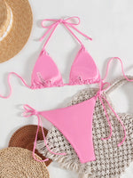 Sexy Sequin Blue Micro Bikini Set Women Shiny Push Up Bra Tie Side Triangle Swimsuit Summer Bathing Suit Holiday Swimwear 2026