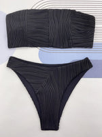2025 Sexy Bandeau Strapless Wrinkled Bikini Women Swimwear Female Swimsuit Two-pieces Bikini set Bather Bathing Suit Swim Lady