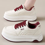 Letter Embroidery Sports Shoes Women Spring Autumn Mix Color Lace Up Sneakers Woman Soft Sole Platform Vulcanize Shoes Mujer