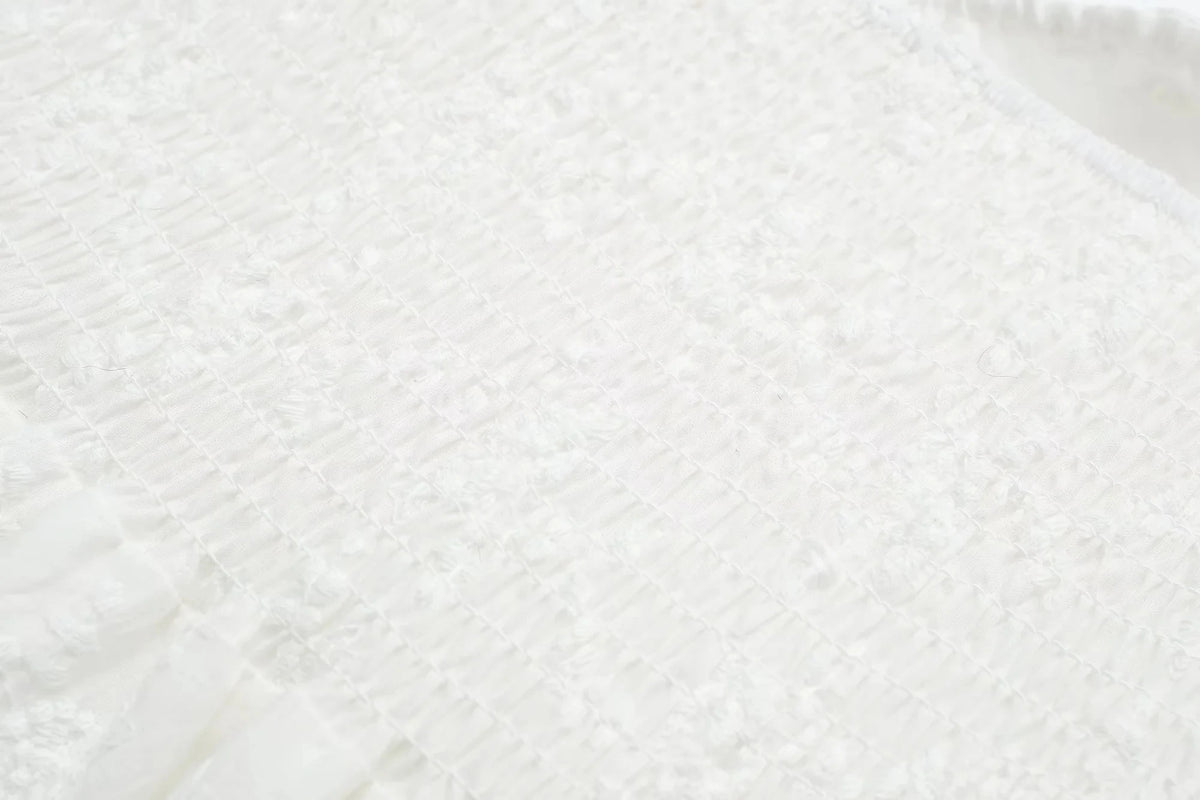 Foridol Button Bowknot Off Shoulder White Lace Mini Dress Summer Beach Embriodery Short Party Holiday Vestidos Smocked 2025