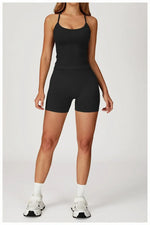Women's Seamless Yoga Set Quick Drying Slim Fit High-end Feeling Exposed Feeling Set Outdoor Sports and Running Fitness Set