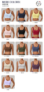 Running Sports Bra Women High Support Open Back Yoga Breathable Slim Fit Fitness Pilates Tank Top With Removable Pads