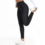  Women Velvet Pack Black White Small Polka Dot High Waist Leggings 4 Way Stretch Soft Breathable Slim Warm Pants For Yoga Sport