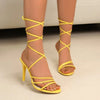 New Summer Elegant Strap Solid Color Square Toe High Heels Open Toe Fashion Sexy Banquet Women's Shoespumps women shoes