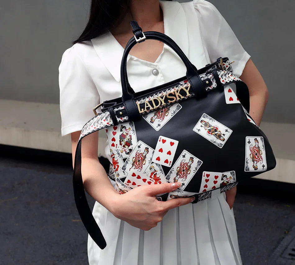 Jungle Pattern Women's Handbags Large Capacity Crossbody Bag Belt Lettering Decoration Shoulder Bag 2024 Designer Luxury Bag