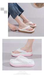 Woman Beach Flip Flops Fashion Summer Shoes 2025 Trend Girls Platform Sandals Soft EVA Non-slip Female Indoor Outdoor Slippers