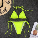 Sexy Neon Extreme Mini Micro String Bikini 2025 Women Swimsuit Female Swimwear Two-Piece Bikini Set Bathing Suit Swim Beach Wear