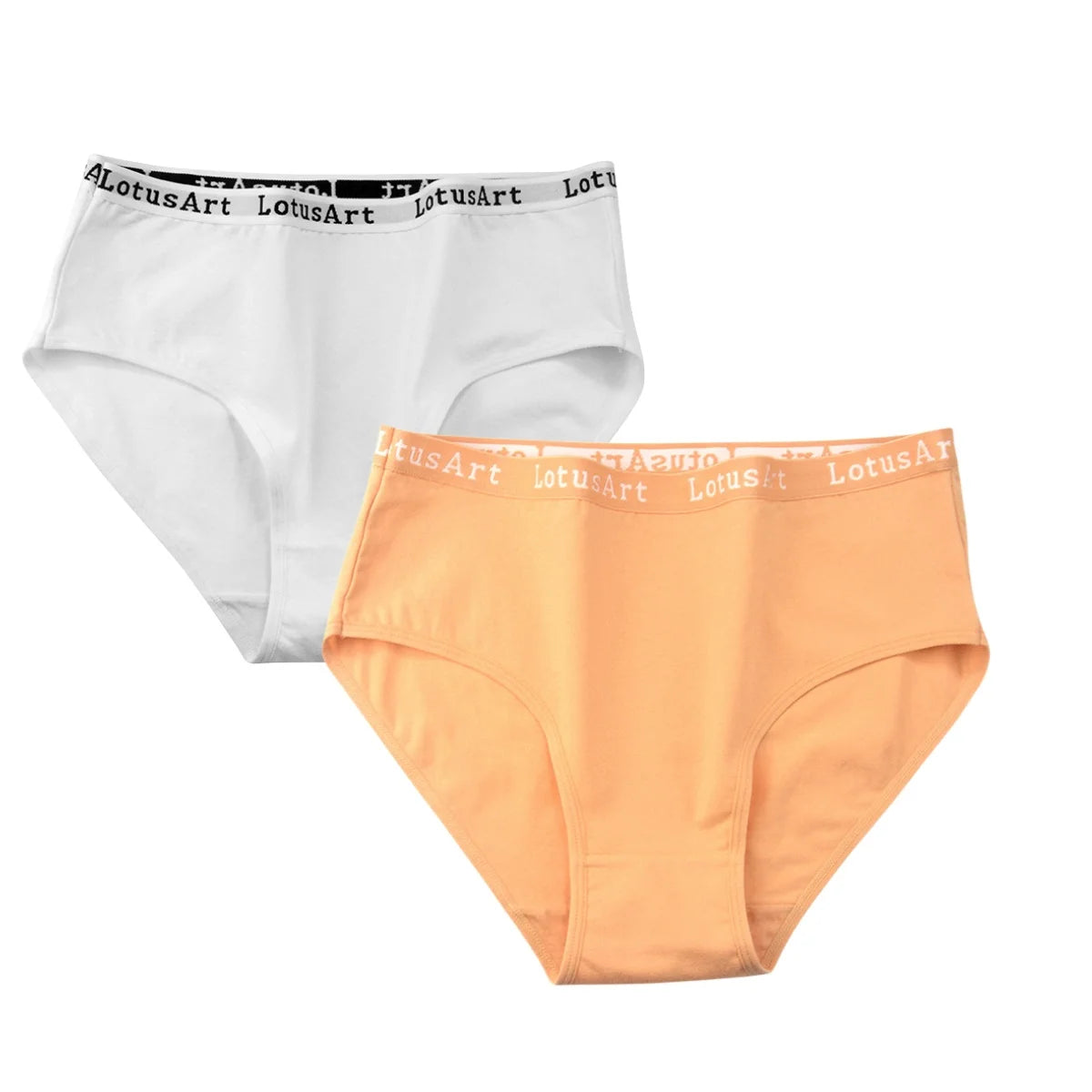 2PCS/Set Cotton Panties Women High Waist Briefs Tummy Control Panty Female Breathable Solid Color Lingerie M-2XL Underpants