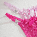 1pcs Low Rise Bow Sexy Lace Women Thongs Floral Panties Sexy Lingerie Solid Comfortable Erotic Elegant Lady G-string Underwear