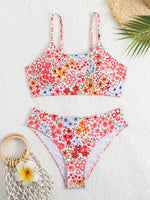 2025 Strappy Bikini High Waist Swimsuit Women Sexy Printed Swimwear Female Bathers Swimming Bathing Swimming Swim Suit Beachwear