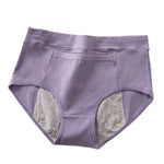 Women's High Waist Cotton Menstrual Panties Breathable Leak-Proof Culottes Safety Hygiene Briefs for Menstrual Comfort