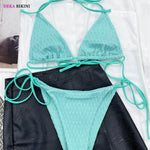DEKA Solid Brazlian Micro Bikini Set Women Tie Side G-String Thong Swimsuit Female High Waist Bandage Swimwear Bathing Suit
