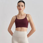 Solid Color Soft Sports Bra Soft Yoga Top Women's Tight Athletic Spaghetti Strap Butter Gym Underwear Comprehensive Training Jog
