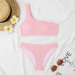 Sexy Neon Green Bikini 2026 Women Swimsuit Female Swimwear One Shoulder Thong Bikinis Set Brazilian Beach Bathing Suit Biquini