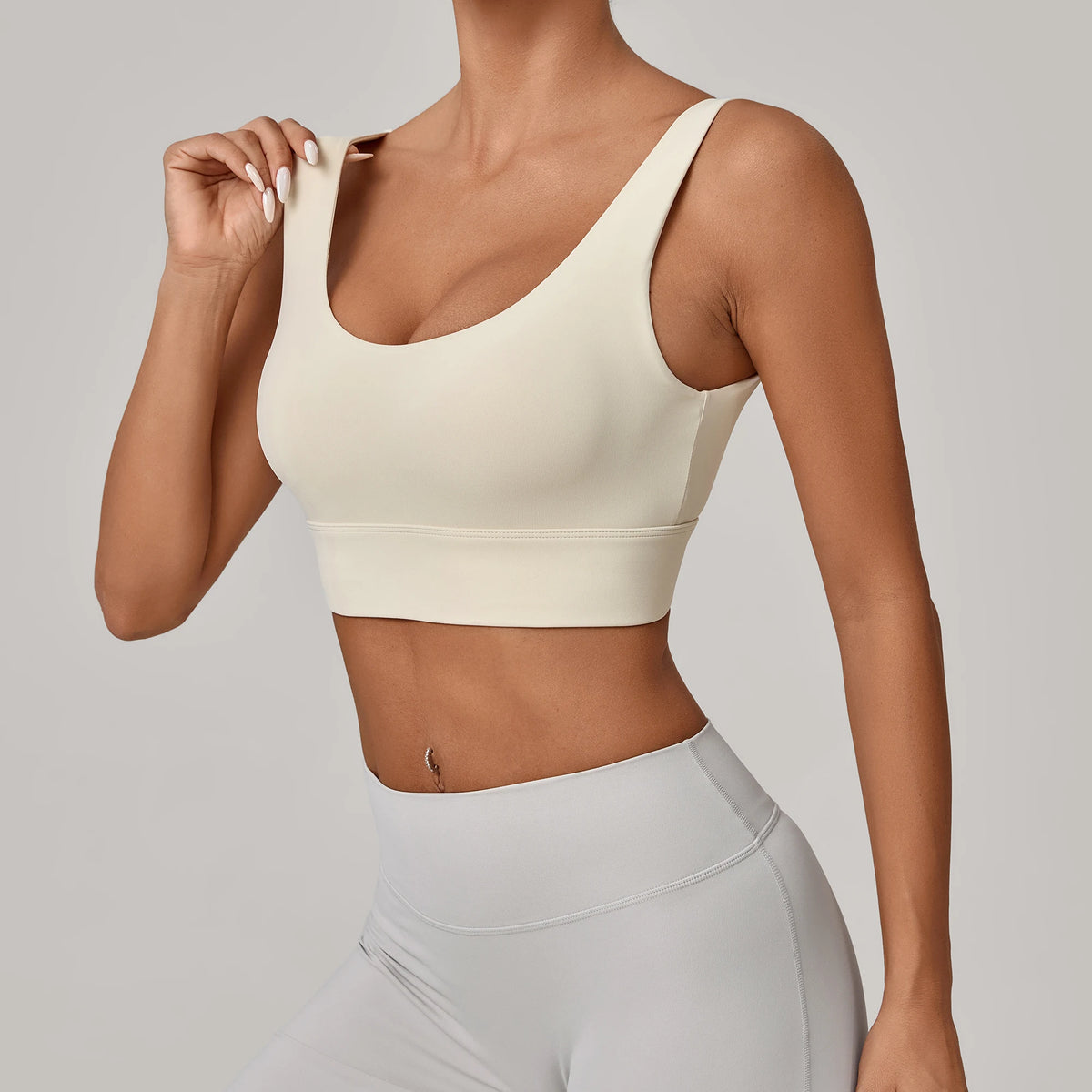 Running Sports Bra Women High Support Open Back Yoga Breathable Slim Fit Fitness Pilates Tank Top With Removable Pads
