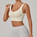 Running Sports Bra Women High Support Open Back Yoga Breathable Slim Fit Fitness Pilates Tank Top With Removable Pads