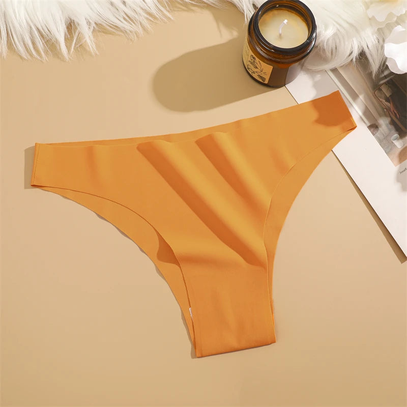 3PCS Seamless Brazilian Panties Ultra-thin Maillard panties Women Ice Silk Underwear Sexy Panty Low Waist G-string Female Solid