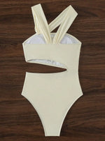 3D Flower Asymmetric Cut Out Women Swimwear One Piece Swimsuit Female High Cut Monokini High Waist Bathing Suit Swim Beachwear
