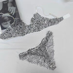 Summer Ultra Thin Women Lingerie Set Sexy Leopard Print Bra French Lace Flowers Embroidery Underwear Breathable Intimates Bras